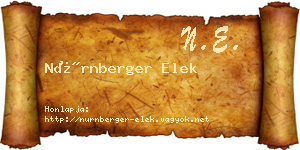 Nürnberger Elek névjegykártya